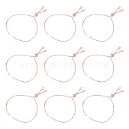 Brass Slider Bracelets Making, with Cubic Zirconia, Box Chains, Long-Lasting Plated, Rose Gold, 9.4 inch(24cm), 1mm, Hole: 1.5mm, 10pcs/box(MAK-UN0001-04RG)