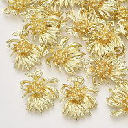 Alloy Pendants, Flower, Light Gold, 25x24x6mm, Hole: 2.5mm(X-PALLOY-S121-181)
