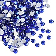 Cobalt Faceted Glass Flat Back Rhinestone for Nail Art, Grade A, Back Plated, Half Round, 2.7~2.8mm, about 1440pcs/bag(X-RGLA-C002-SS10-369)