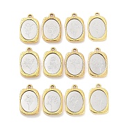 12Pcs 304 Stainless Steel Pendants, Rectangle with Twelve Zodiac Flower Charm, Golden & Stainless Steel Color, 23x14.5x3mm, Hole: 2mm, 1pc/style(STAS-F303-BM)