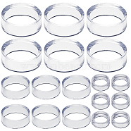18Pcs 3 Styles Acrylic Display Frame, for Crystal Ball Diaplay, Flat Round, Clear, 1.6~4.47x0.6~1.55cm, Inner Diameter: 1.1~3.8cm, 6pcs/style(ODIS-GF0001-14)