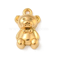 Ion Plating(IP) 304 Stainless Steel Pendants, Bear Charms, Real 18K Gold Plated, 22x13.5x6.5mm, Hole: 2mm(STAS-N103-114G)