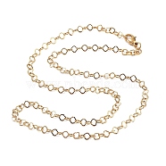 304 Stainless Steel Necklaces, Ring, Real 18K Gold Plated, 21.34 inch(54.2cm)(NJEW-Q335-07B-G)