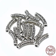 Thailand 925 Sterling Silver Tube Beads, Antique Silver, 22x4.5mm, Hole: 2.5mm(STER-T002-01AS)