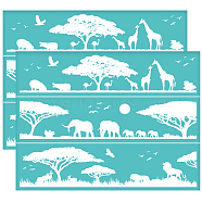 Self-Adhesive Silk Screen Printing Stencil, for Painting on Wood, DIY Decoration T-Shirt Fabric, Turquoise, Animal Pattern, 280x220mm(DIY-WH0338-116)