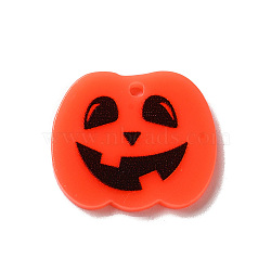 Halloween Charm, Printed Acrylic Pendants , Pumpkin, 18.5x21.5x2mm, Hole: 1.5mm(MACR-O046-07E)
