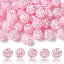 Imitation Pearl Acrylic Beads, Berry Beads, Combined Beads, Round, Pearl Pink, 12mm, Hole: 1.5mm(OACR-FS0001-45H)