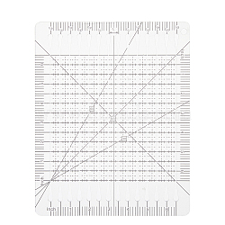 Transparent Acrylic Clothes Rulers, Ruler Guide, for Applying Vinyl and Sublimation Designs On Shirts, Rectangle, Rectangle, 255x204x3mm, Hole: 7.5mm(TOOL-WH0127-43B-01)