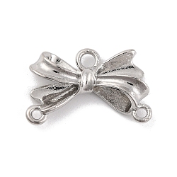 Alloy Chandelier Component Links, Bowknot, Platinum, 12.5x20x4.5mm, Hole: 1.4mm and 2mm(FIND-U007-12P)