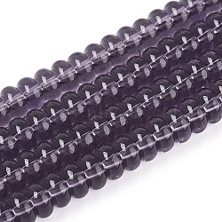 Transparent Glass Beads Strands, Rondelle, Medium Purple, 6~6.5x3mm, Hole: 1mm, about 103~118pcs/strand, 14.57~14.96 inch(37~38cm)(GLAA-ZX008-6mm-19E)