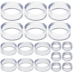 18Pcs 3 Styles Acrylic Display Frame, for Crystal Ball Diaplay, Flat Round, Clear, 1.6~4.47x0.6~1.55cm, Inner Diameter: 1.1~3.8cm, 6pcs/style(ODIS-GF0001-14)