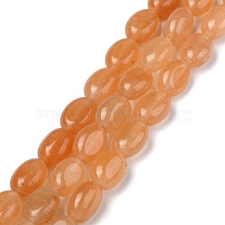 Natural Red Aventurine Bead Strands, Oval, 8x6x3.5~4mm, hole: 1mm, about 45~52pcs/strand, 15.16~15.74 inch(38.5~40cm)(G-Z006-A11)