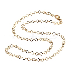 304 Stainless Steel Necklace, Ring, Real 18K Gold Plated, 21.34 inch(54.2cm)(NJEW-Q335-07B-G)