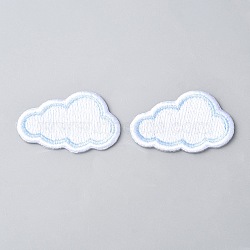 Cloud Computerized Embroidery Cloth Iron On Patches, Stick On Patch, Costume Accessories, Appliques, White, 24x37x2mm(PATC-WH0014-66)