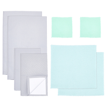 8Pcs 4 Style Silver Polishing Cloth, Jewelry Cleaning Cloth, Sterling Silver Anti-Tarnish Cleaner, Mixed Color, 2pcs/style