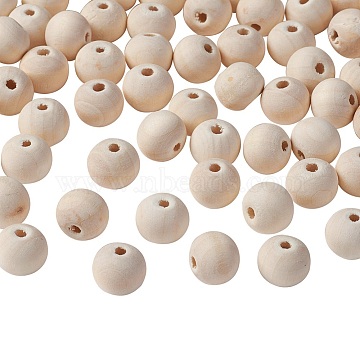 Unfinished Wood Beads Natural Wooden Loose Beads Spacer Beads Lead Free Round Moccasin 12x10 5mm Hole 2 5 4 5mm