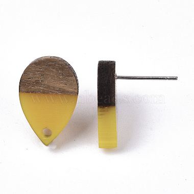 Accessoires de boucles d'oreilles en résine et bois de noyer(MAK-N032-002A-B06)-5