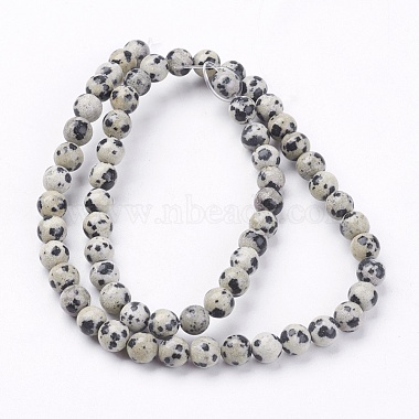 Dalmatien naturel jaspe brins pierre de perles(G-R193-14-6mm)-2
