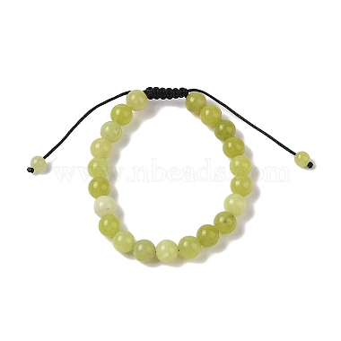 8mm Round Natural Lemon Jade Braided Bead Bracelets(BJEW-C067-01B-02)-2