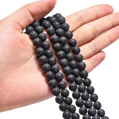 Natural Black Agate Beads Strands(X-G-H1617)-2