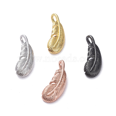 Mixed Color Feather Brass Pendants
