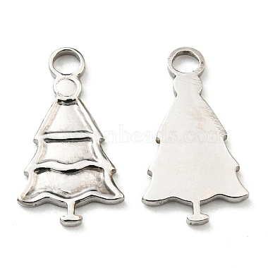 Stainless Steel Color Christmas Tree 304 Stainless Steel Pendants