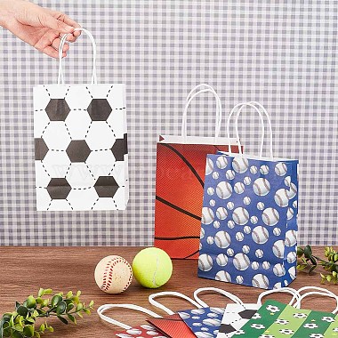 25Pcs 5 Colors Rectangle with Sport Good Pattern Paper Bags(CARB-OC0001-01)-3