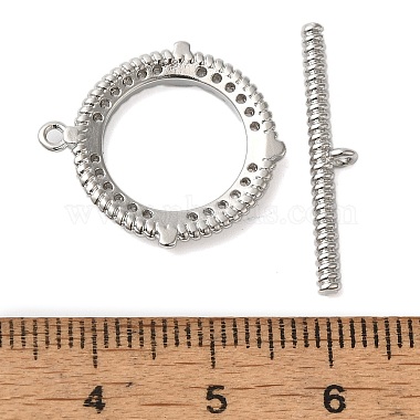 Messing Micro Pave klare Zirkonia Knebelverschlüsse(KK-N254-79P)-4