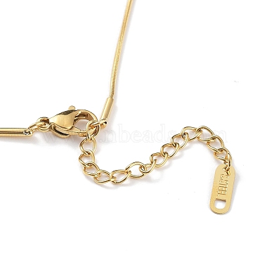placage ionique (ip) 304 collier de perles en forme de cœur en acier inoxydable avec chaînes serpent rondes(NJEW-F318-03G)-3