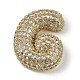 Rack Plating Brass Micro Pave Clear Cubic Zirconia Pendants(ZIRC-U002-G-G)-1