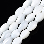Natural Trochid Shell/Trochus Shell Beads Strands, Oval, Bleach, Seashell Color, 9x6mm, Hole: 0.7mm, about 44~45pcs/strand, 15.35 inch(39cm)(SSHEL-S266-021A-02)