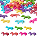 35Pcs 7 Colors Synthetic Turquoise Beads, Horse, Dyed, Mixed Color, 12.5~13x28.5~29x4~4.5mm, Hole: 1.2mm, 5pcs/color(G-TA0003-27)
