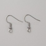 304 Stainless Steel Earring Hooks, French Hooks with Coil and Plastic Ball, Silver, 19.5x18.5x3mm, Hole: 2mm, Pin: 0.7mm(STAS-WH0027-64P-11)