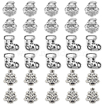 30Pcs 3 Styles Tibetan Style Alloy Beads, Antique Silver, Mixed Shapes, 13x11.5~12.5x4mm, Hole: 1.5~1.6mm, 10pcs/style(FIND-SC0020-99A)