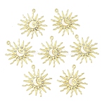 10Pcs Alloy Pendants, Sun & Moon, with Enamel and Rhinestone, Golden, 31x28mm(FIND-YW0011-26G)