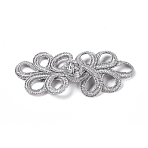 Braid Knit Chinese Knot Closure Cheongsam Frog Buttons, for Cheongsam Tang Suits, Gainsboro, 75x35x5mm(BUTT-WH0014-22)