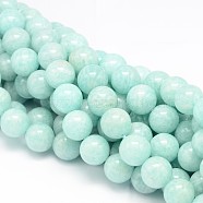 Round Natural Peru Amazonite Bead Strands, 8mm, Hole: 1mm, about 49pcs/strand, 15.74 inch(G-L448-03-8mm)