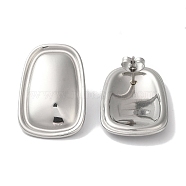 Non-Tarnish 304 Stainless Steel Stud Earrings for Women, Trapezoid, Stainless Steel Color, 28.5x19mm(EJEW-Z303-20P)