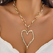 Alloy Pendant Necklaces, Jewely for Women, Heart, Light Gold, 19.29 inch(49cm)(NJEW-K261-08A-KCG)