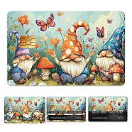 Plastic Waterproof Card Stickers, Self-adhesion Card Skin for Bank Card Decor, Rectangle, Gnome, 140x190mm(STIC-WH0032-062)