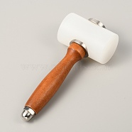 Stainless Steel Leathercraft Hammer, Double-end, with Nylon Hammer Head, Chocolate, 19x7.95cm(TOOL-H007-04C)