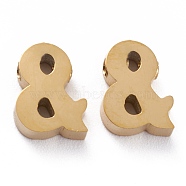 Ion Plating(IP) 304 Stainless Steel Charms, Mark &, Golden, 10x7.7x3mm, Hole: 1.6mm(STAS-O139-04G)