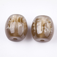Resin Beads, Imitation Gemstone, Oval, Peru, 17~17.5x16mm, Hole: 3mm(X-RESI-S377-13D)