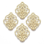 Alloy Filigree Joiners Links, Flower, Light Gold, 27.5x22x1mm(PALLOY-R116-30)