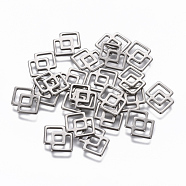 201 Stainless Steel Cabochons, Rhombus, Stainless Steel Color, 15.5x11x0.9mm(STAS-L234-121P)