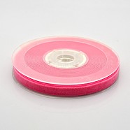 Polyester Velvet Ribbon for Gift Packing and Festival Decoration, Cerise, 3/8 inch(10mm), about 50yards/roll(45.72m/roll)(SRIB-M001-10mm-187)
