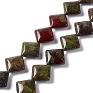 Natural Dragon Blood Beads Strands, Rhombus, 18~19x18~19x6mm, Side Length: 15~15.5mm, Hole: 1.4mm, about 21pcs/strand, 15.75''(40cm)(G-L254-14)