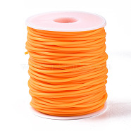 Hollow Pipe PVC Tubular Synthetic Rubber Cord, Wrapped Around White Plastic Spool, Orange, 3mm, Hole: 1.5mm, about 27.34 yards(25m)/roll(RCOR-R007-3mm-12)