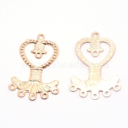Alloy Chandelier Components Links, Heart, Light Gold, 40x27.5x1mm, Hole: 1.5mm(PALLOY-WH0071-83)