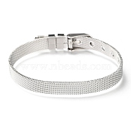 304 Stainless Steel Watch Bands, Watch Belt Fit Slide Charms, Original Color, 8-1/2 inch(21.5cm), 8mm(WACH-P015-02L)